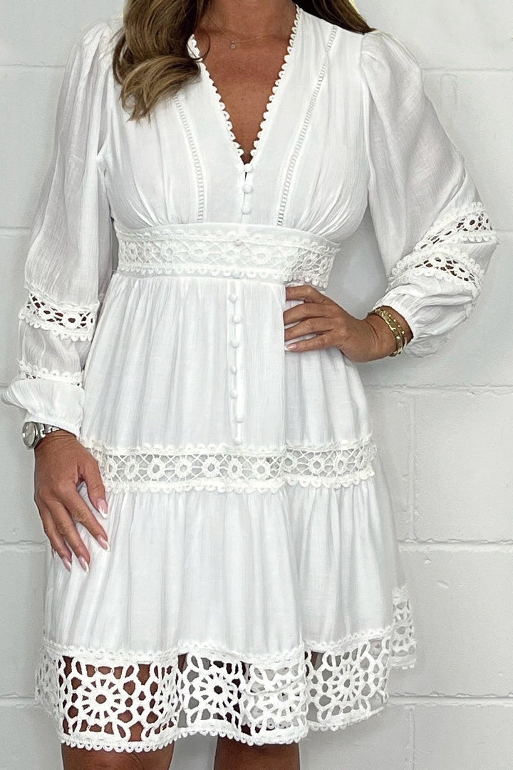 Cotton V-neck Dress