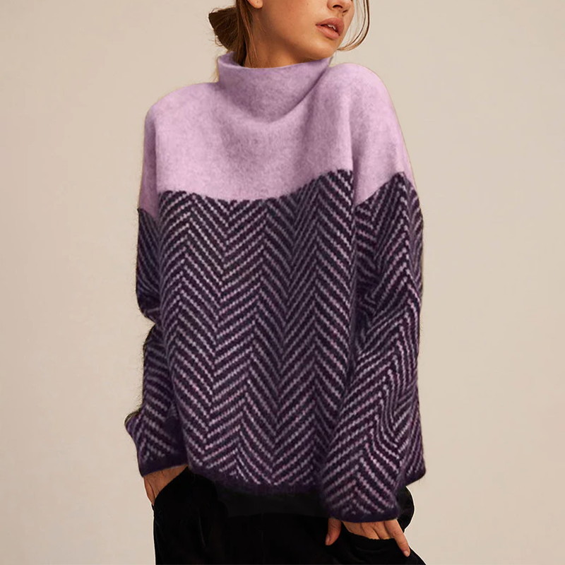 Women's - Loose-Fit Turtleneck Sweater - Soft Knit Fabric - Cosy Fashion Essential for Every Wardrobe