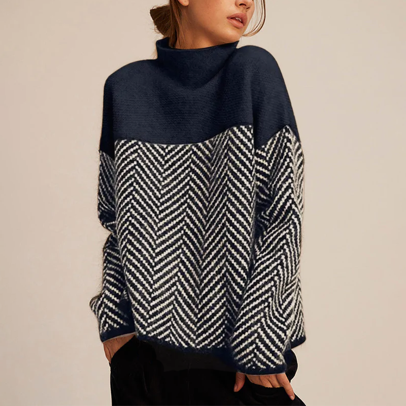 Women's - Loose-Fit Turtleneck Sweater - Soft Knit Fabric - Cosy Fashion Essential for Every Wardrobe
