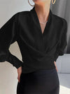 Women's blouses with V-neck and puff sleeves