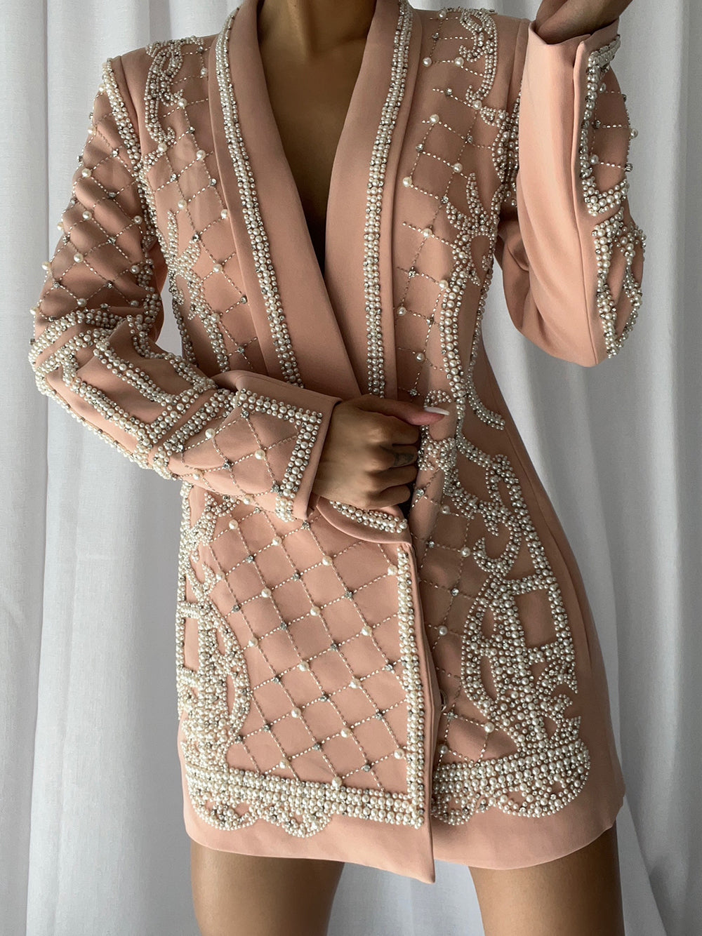 Fashionable beaded blazer dress