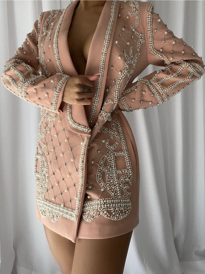 Fashionable beaded blazer dress