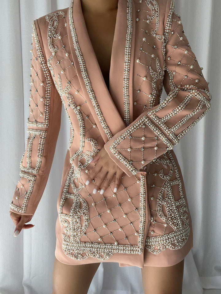 Fashionable beaded blazer dress