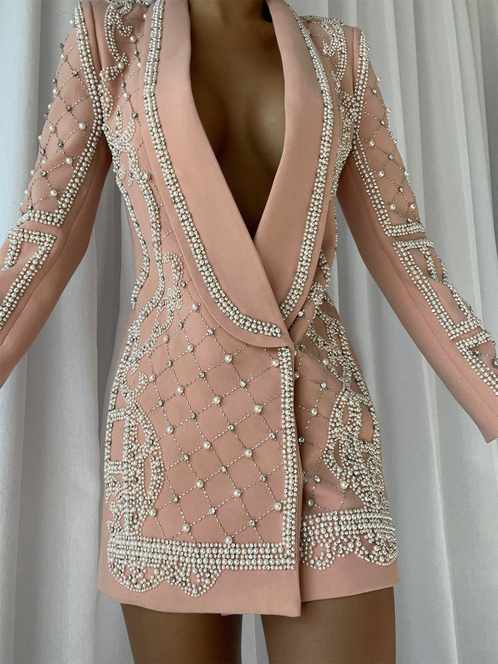 Fashionable beaded blazer dress