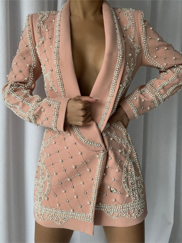 Fashionable beaded blazer dress