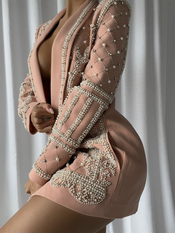 Fashionable beaded blazer dress