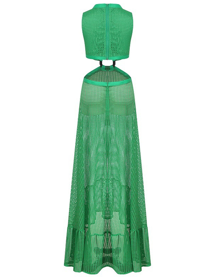 Trendy fishnet maxi dress