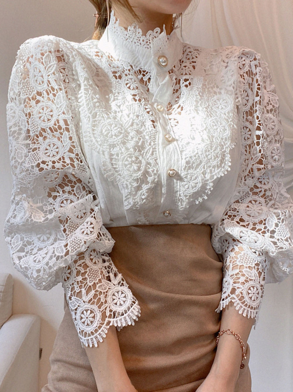 Stylish lace blouse for chic women