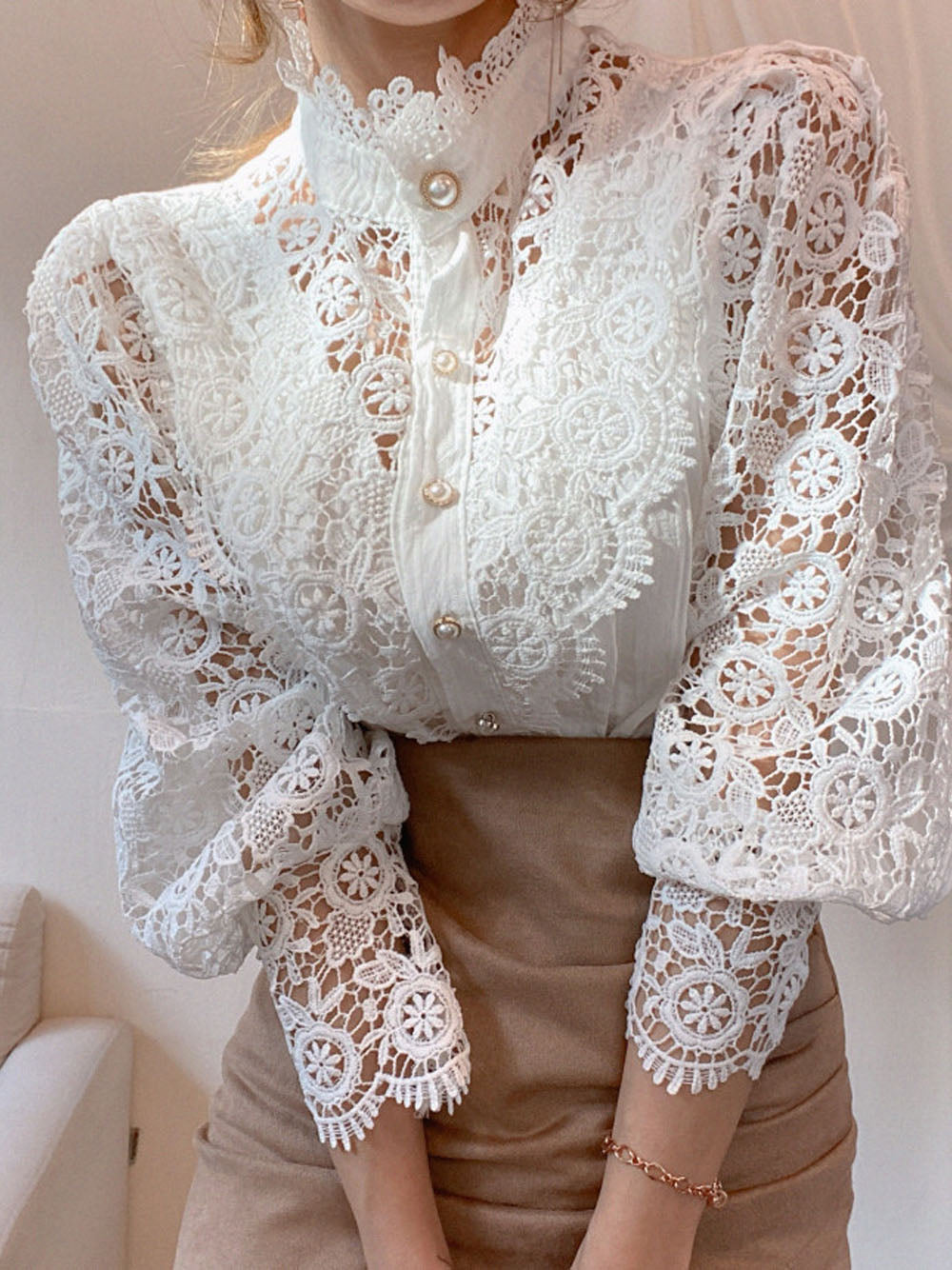 Stylish lace blouse for chic women