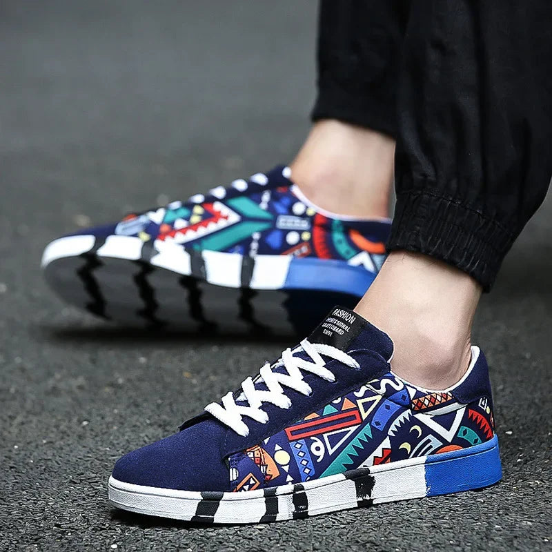 Streetwear sneaker with geometric design