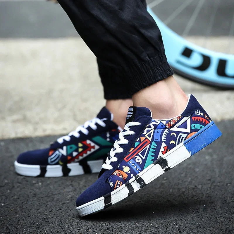 Streetwear sneaker with geometric design