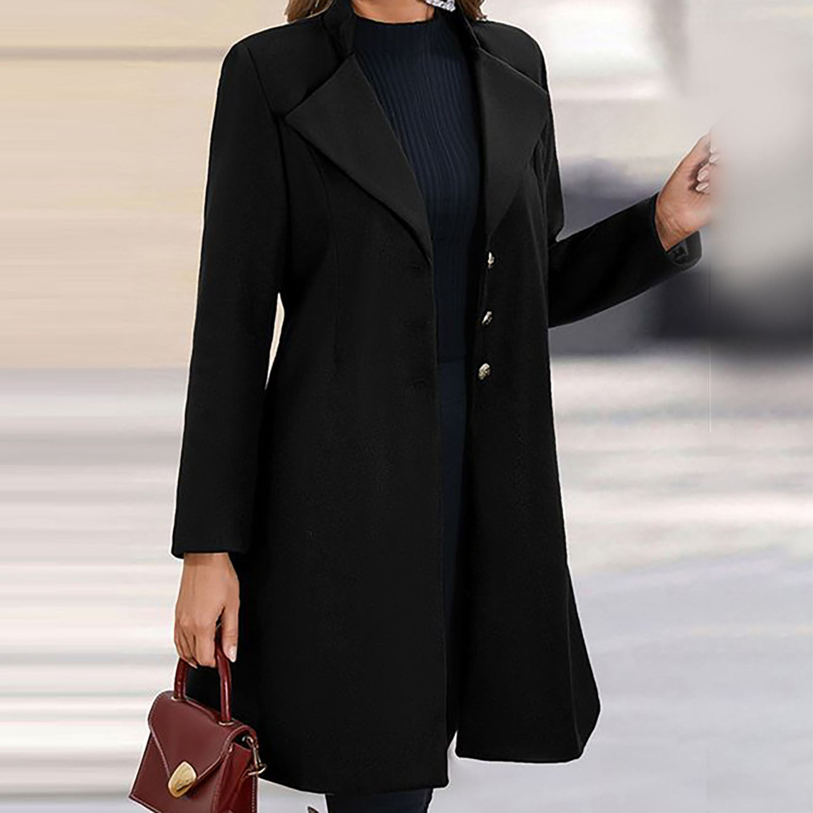 Women's - Stylish Prestige Coat - Wool - Elegant Design