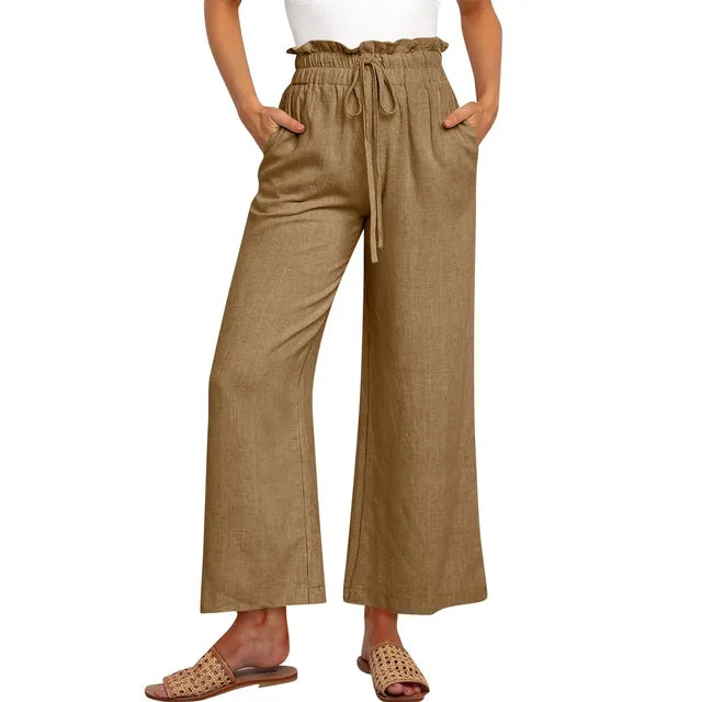 High-waisted trousers