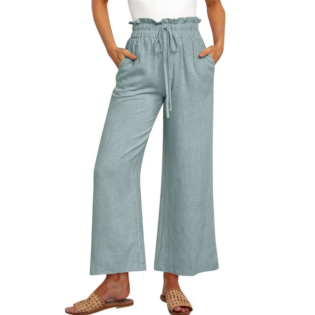 High-waisted trousers