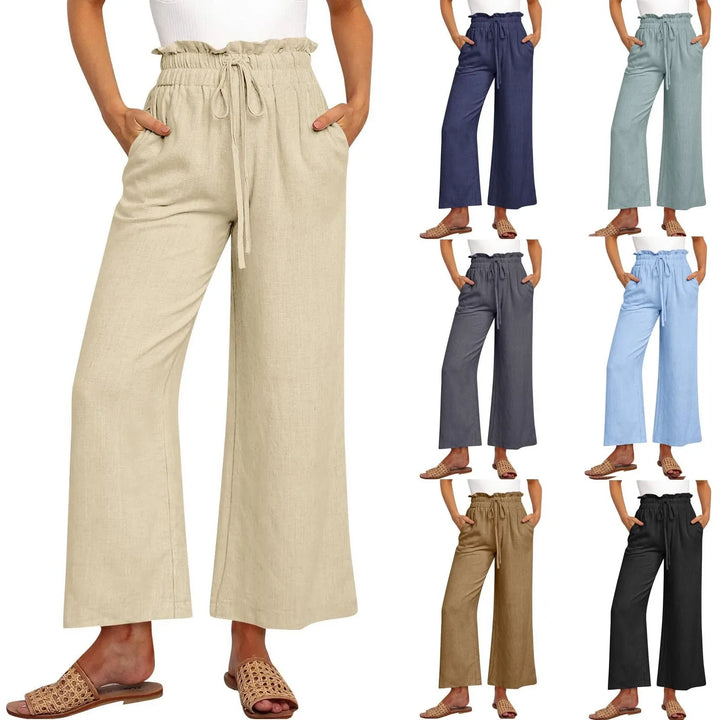 High-waisted trousers