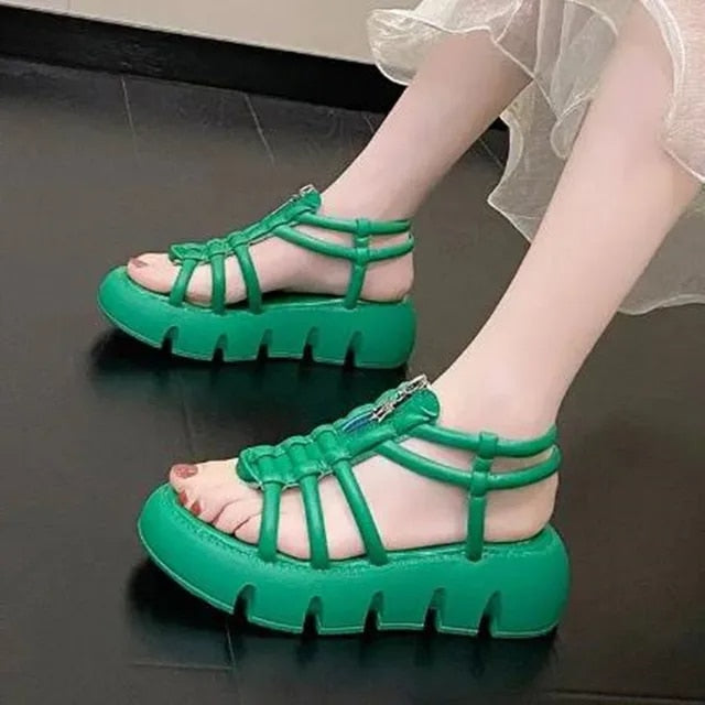 Summer platform sandals in candy colours