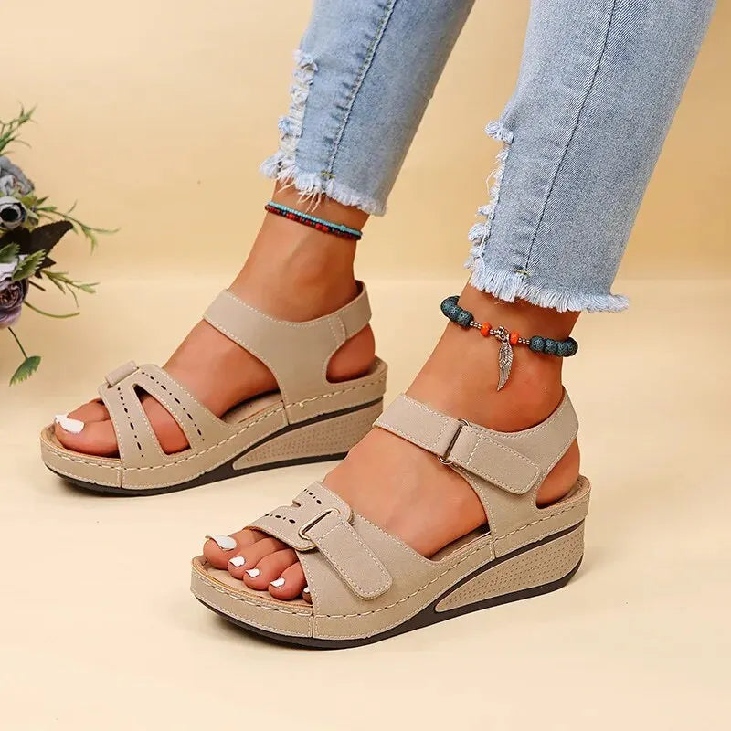 Summer wedge sandals