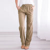 Loose trousers with wide leg and drawstring