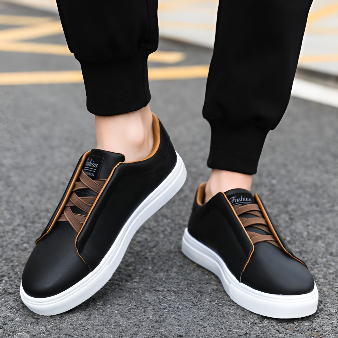 Men's - Slip-On Casual Sneakers with Cushioned Insole