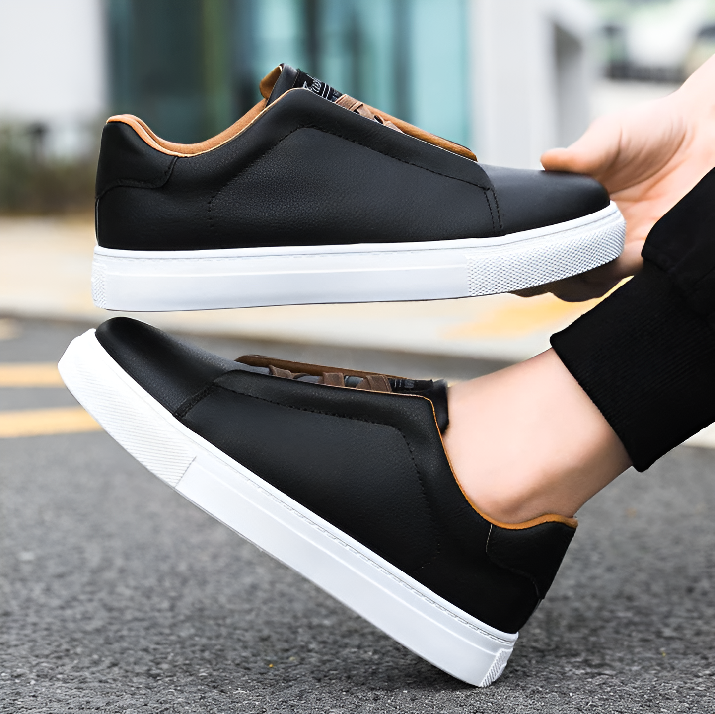 Men's - Slip-On Casual Sneakers with Cushioned Insole