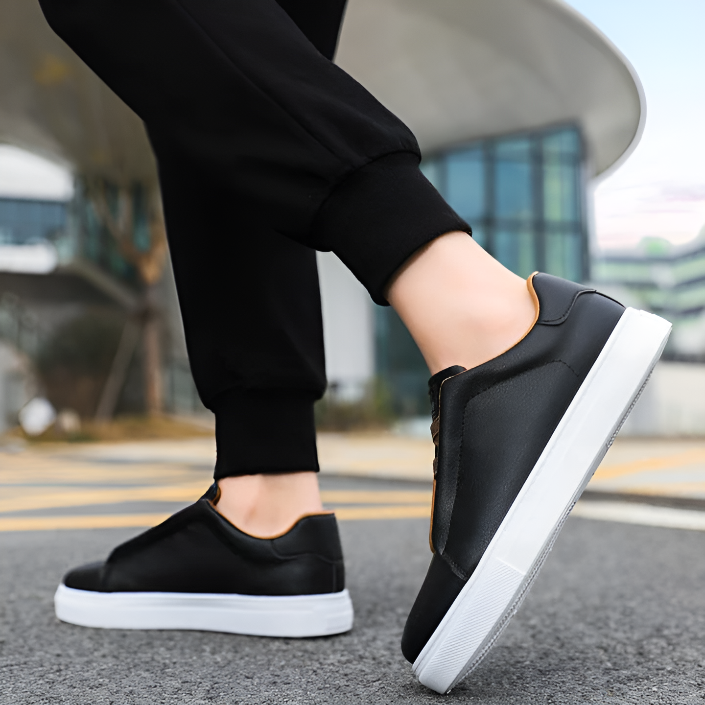 Men's - Slip-On Casual Sneakers with Cushioned Insole