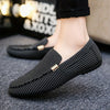 Men's - Slip-On Loafers - Stylish Casual Shoes with Geometric Pattern - Comfortable Everyday Footwear