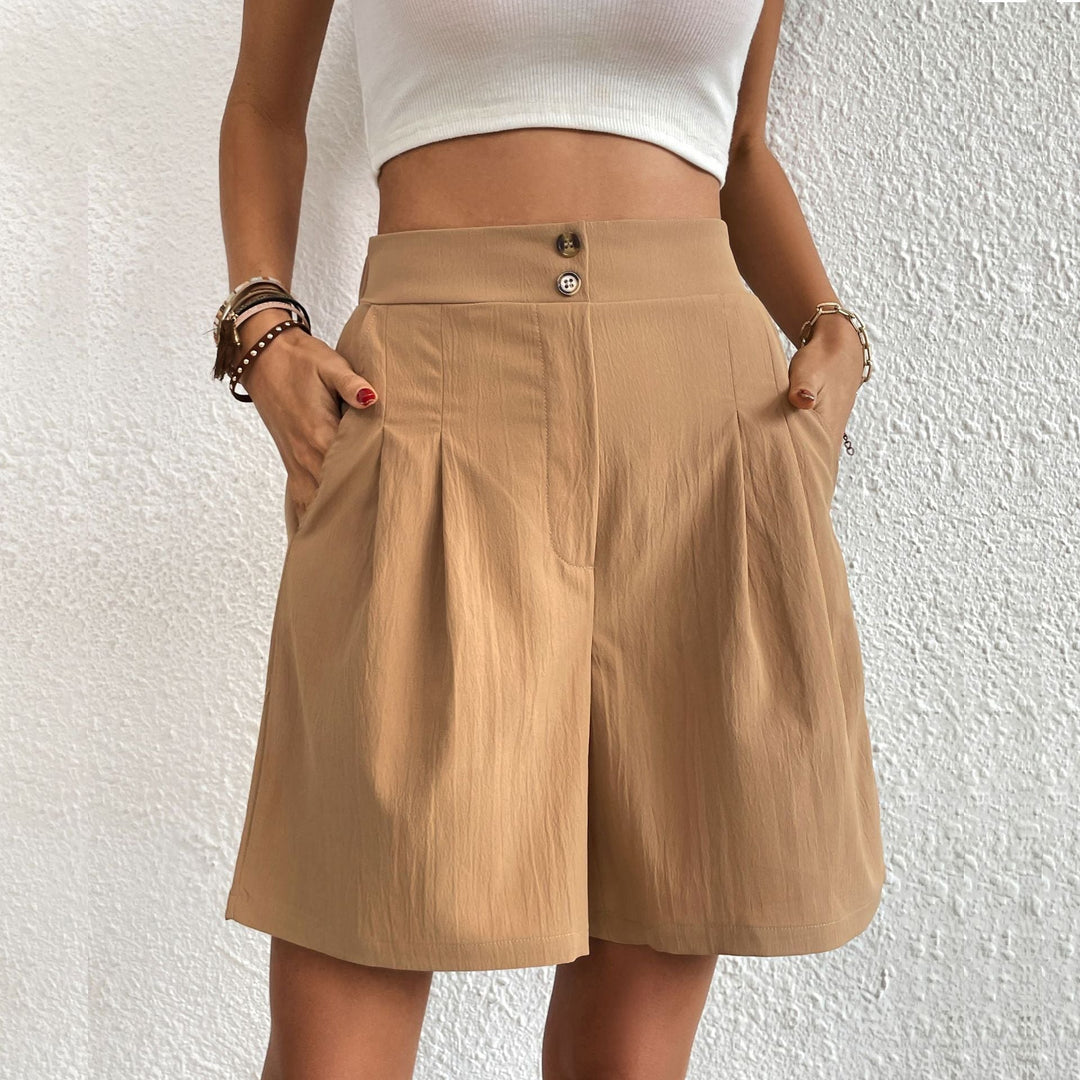 Leisure ladies high waist wide leg shorts fashion