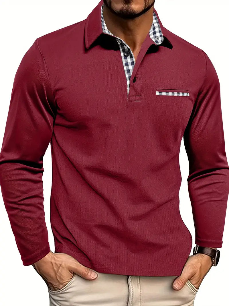 Men's - Classic Summer Polo Shirt - Long Sleeve - Comfortable and Stylish