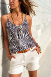 Classy ladies T-shirt printed camisole sleeveless blouse