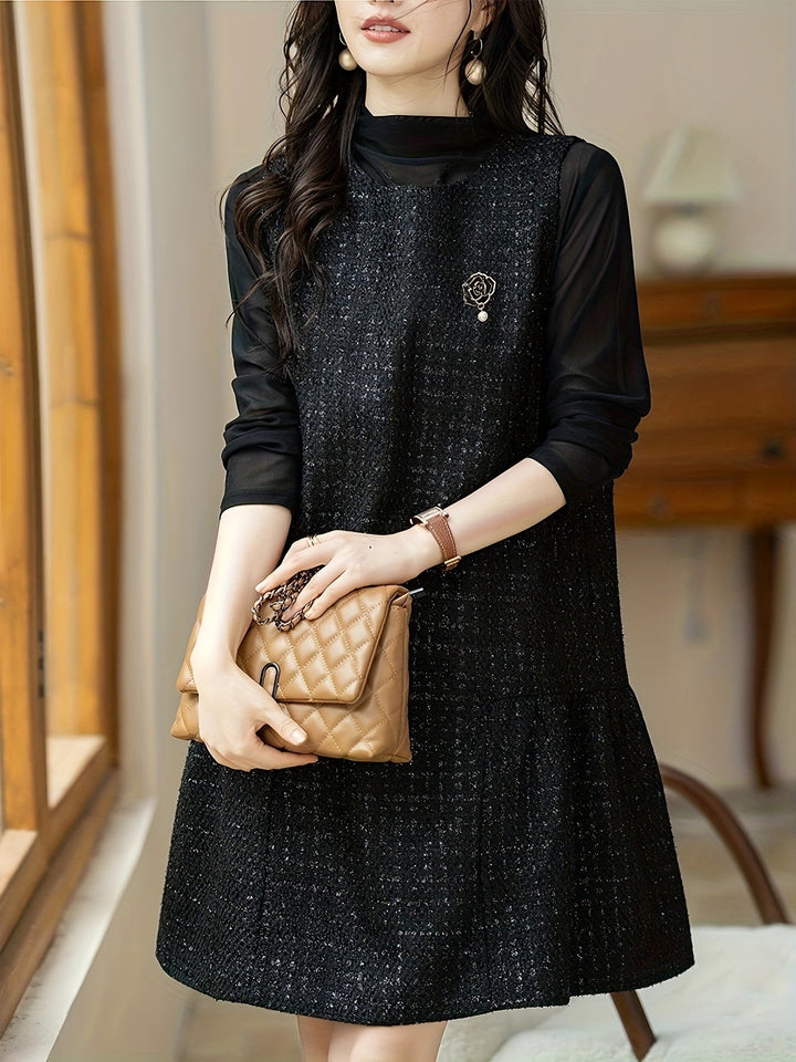 Women's - Chic Sleeveless Waistcoat Dress - Elegant Casual Dress - Versatile Fashion for Every Occasion