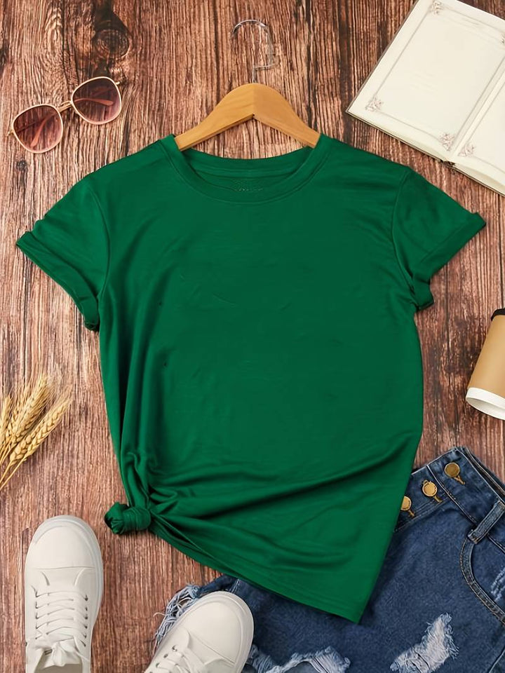 Simple T-shirt with round neckline