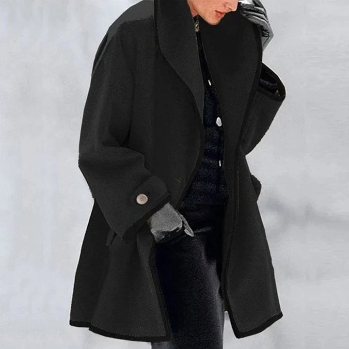 Colour block wool coat