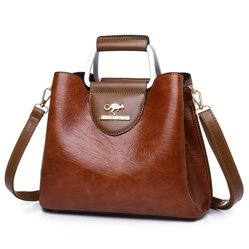 Elegant two-coloured leather bag