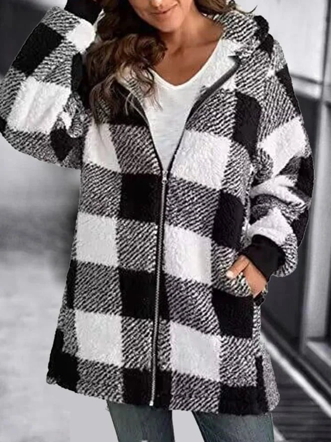 Georgia™ Loose checked oversized coat