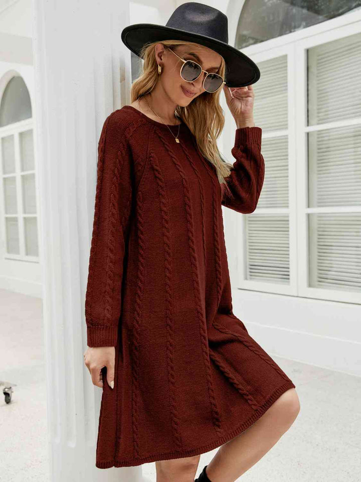 Cable knit jumper dress