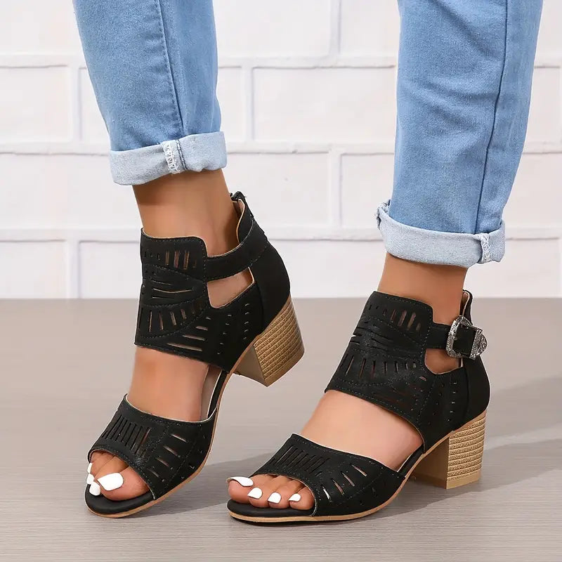 Women's sandals with chunky heels