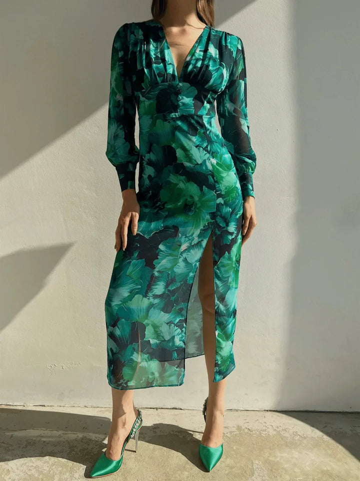 Long-sleeved maxi dress