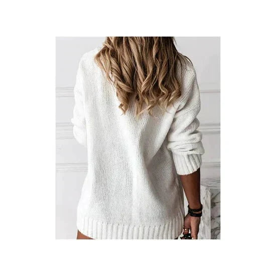 Women's - Stylish Soft Sweater - Cozy Knit Material for Everyday Wear