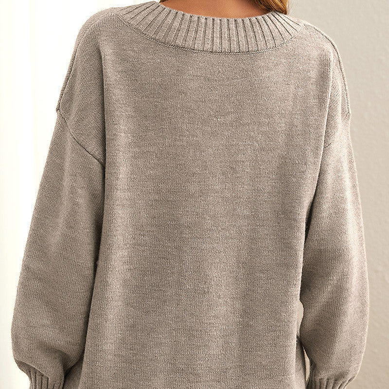 Women's - Stylish Soft Sweater - Cozy Knit Material for Everyday Wear
