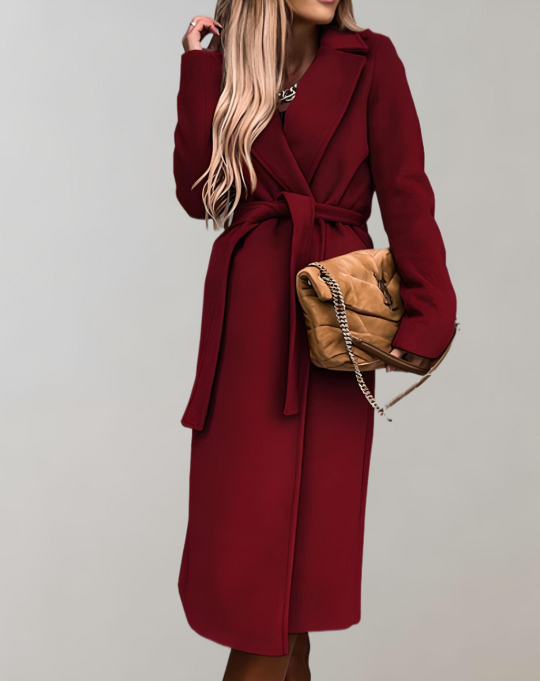 Long Autumn Jacket For Women With Jacket With Belt