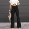 Corduroy trousers with flare and high waist