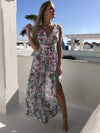 Summer dress in printed chiffon