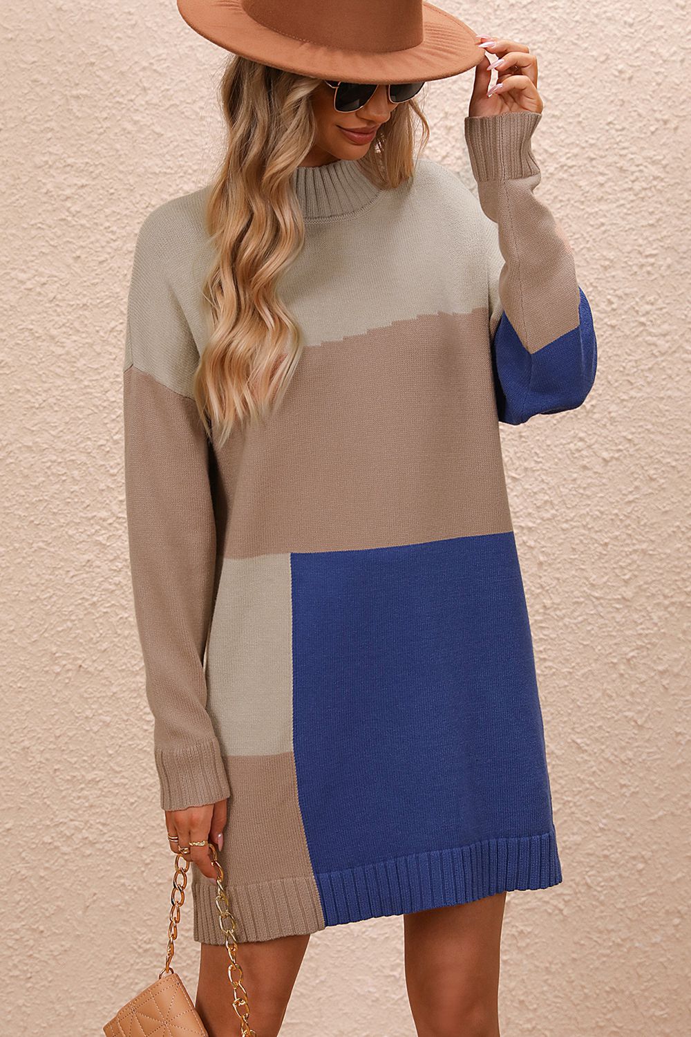 Colour Block Sweater Dress