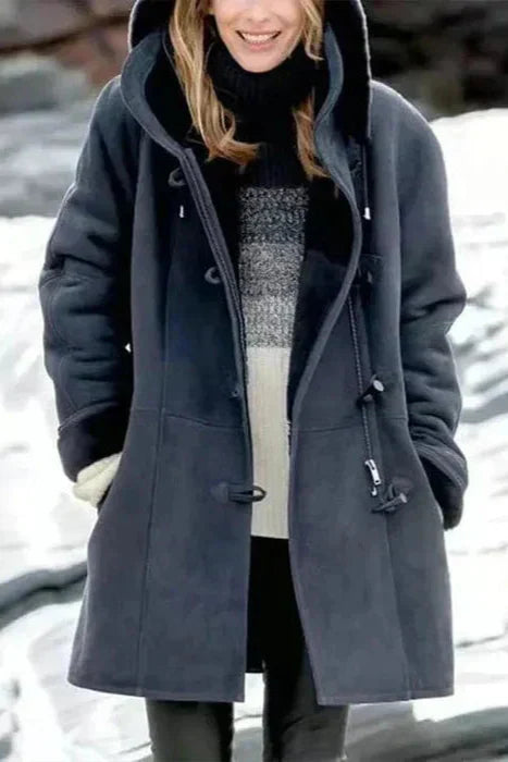 Women's - Hooded Coat - Polyester Blend - Fleece-Lined - Winter Outerwear