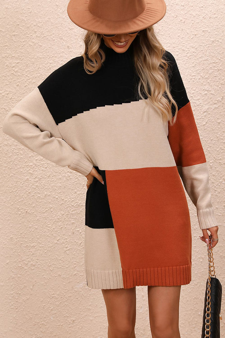 Colour Block Sweater Dress