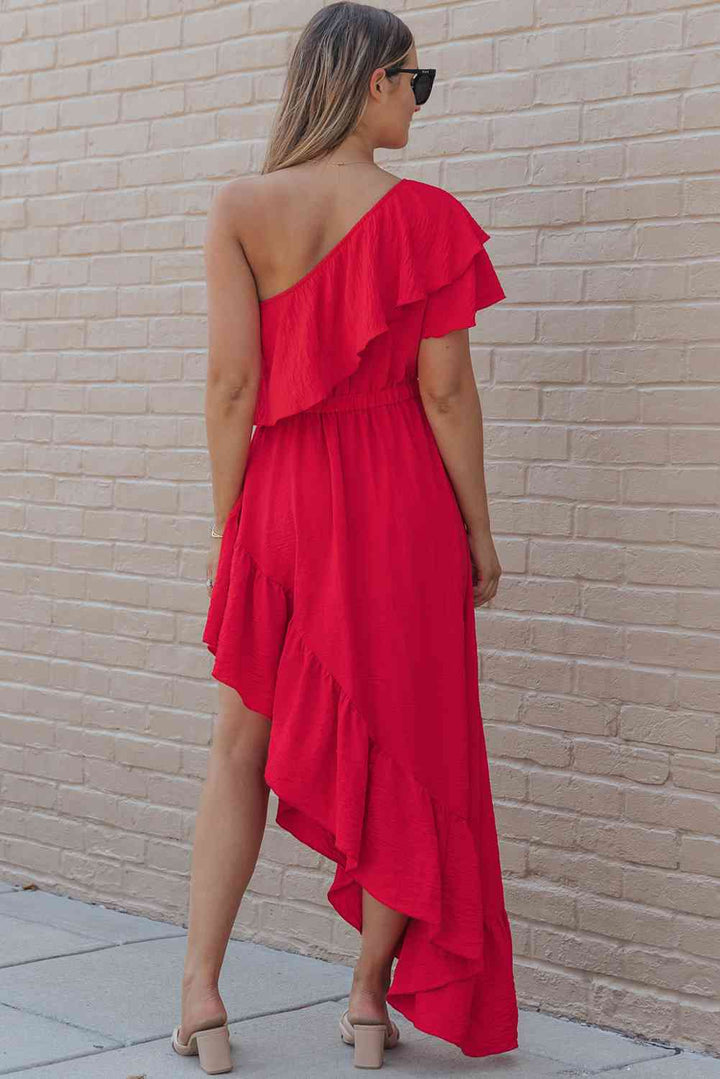 Asymmetric dress with one shoulder