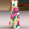 Women’s Sleeveless V-Neck Vintage Printed Dress