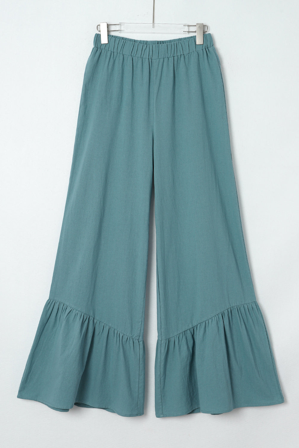 Gathered trousers with high waist