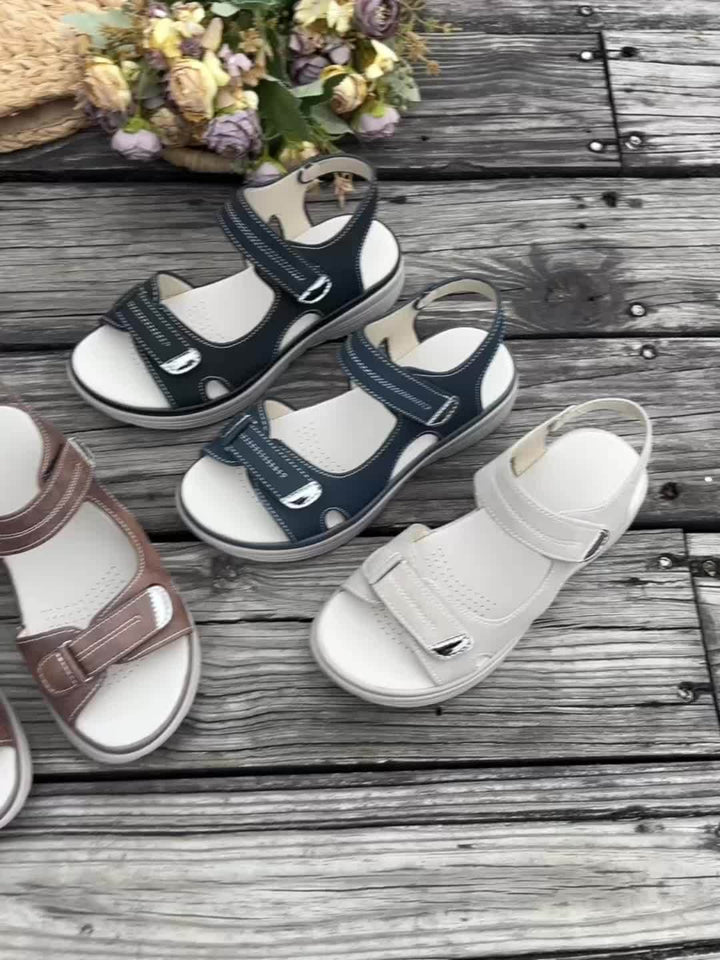 Women's - Wedge Sandals - Open Toe, Breathable with Adjustable Ankle Strap - Stylish Summer Footwear