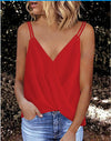 New Style Sling V-neck women solid colour blouse